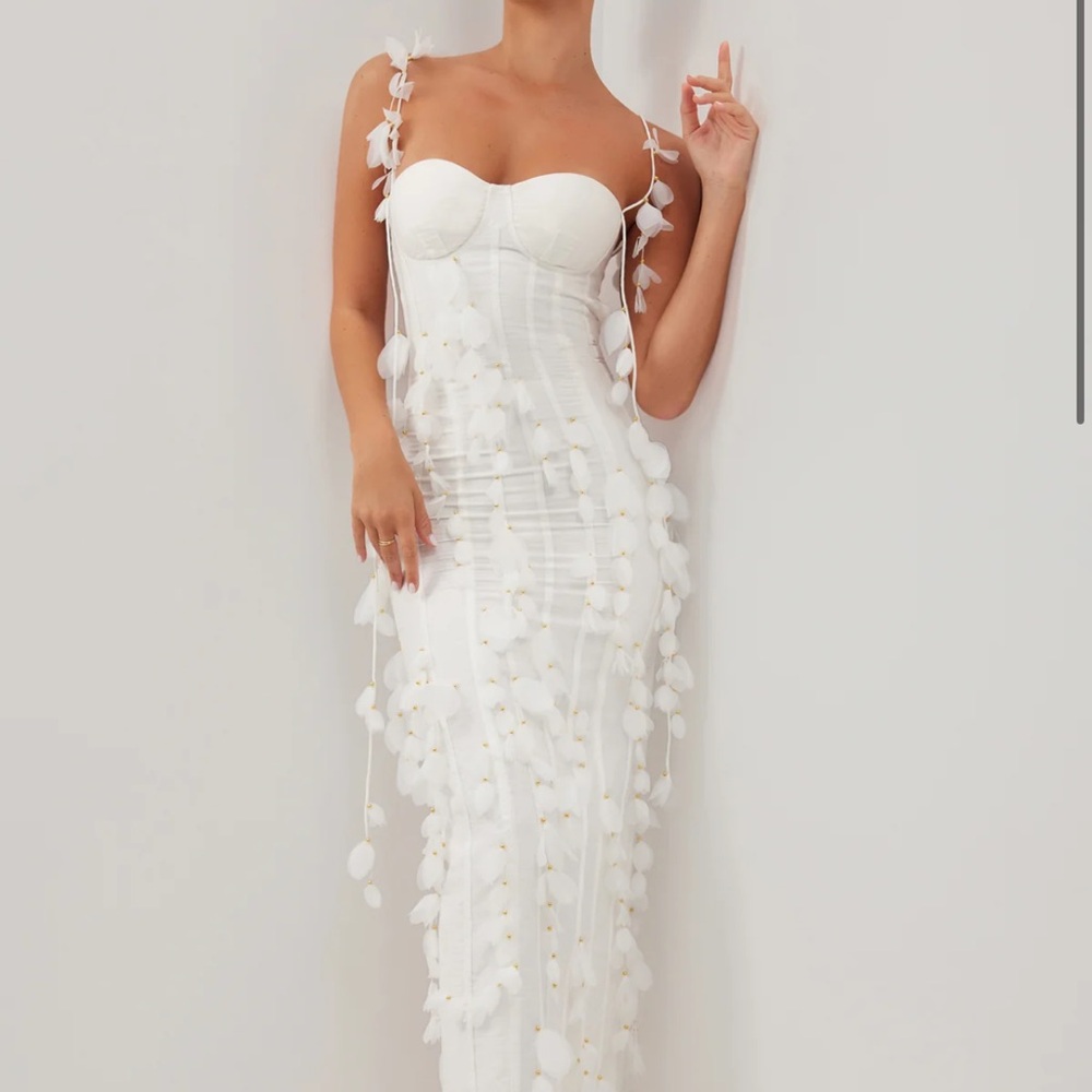 Heiress Beverly Hills corset petal linen maxi dress